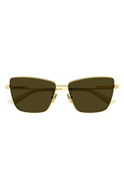 Bottega Veneta 59mm Square Sunglasses In Gold