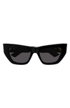 Bottega Veneta 52mm Cat Eye Sunglasses In Shiny Black