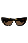 Bottega Veneta 52mm Cat Eye Sunglasses In Havana