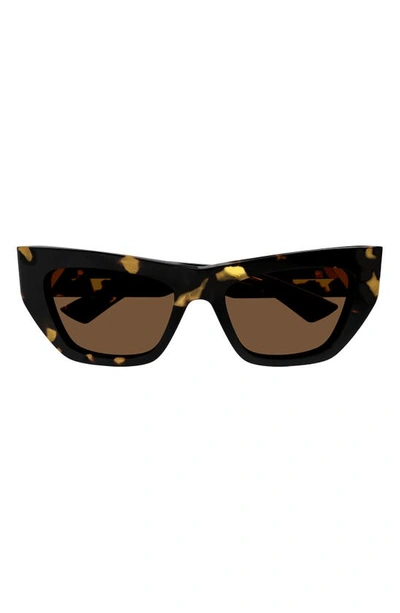 Bottega Veneta 52mm Cat Eye Sunglasses In Havana