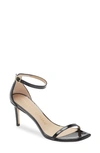 Stuart Weitzman Nudistcurve 100 Smooth Leather Sandal In Black
