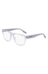 Converse 52mm Rectangular Blue Light Blocking Reading Glasses In Crystal Clear
