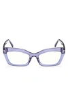 Tom Ford 54mm Cat Eye Blue Light Blocking Glasses In Shiny Bordeaux/ Grad Bordeaux