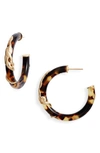 Gas Bijoux Small Cobra Hoop Earrings In Tortoise