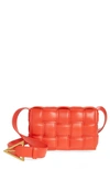 Bottega Veneta Cassette Small Padded Intrecciato Crossbody Bag In Red