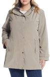 Gallery Water Resistant Raincoat In Mushroom