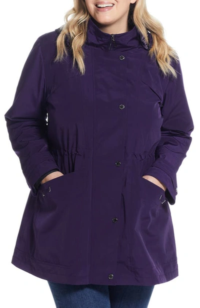 Gallery Water Resistant Rain Jacket In Purple Shadow