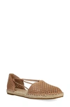 Eileen Fisher Lee Perforated Suede Flat Espadrilles In Latte
