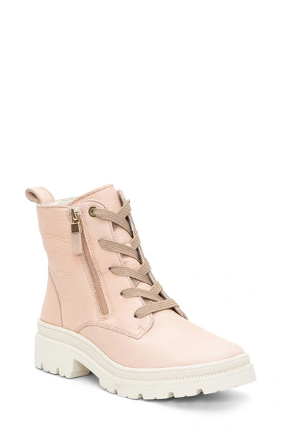 Ara Waterproof Lace-up Boot In Nude