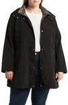 Gallery Water Resistant Rain Jacket In Black