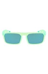 Nike 55mm Rectangular Sunglasses In Matte Ghost Green