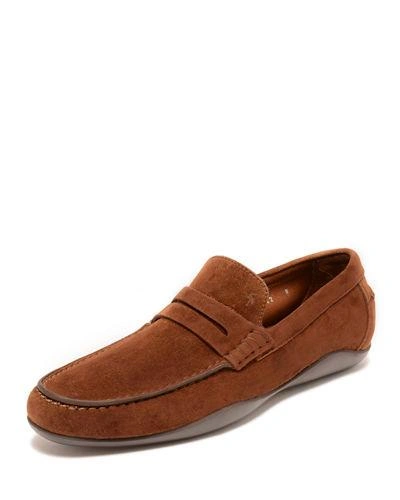 Harrys Of London Basel Kudu Suede Driving Shoes In Tobacco