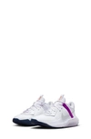 Nike Air Zoom Crossover Big Kids' Basketball Shoes In White/barely Grape/vivid Purple/metallic Silver