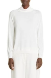 Lafayette 148 Matte Crepe Rib Turtleneck Sweater In Beige