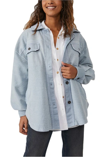 Free People We The Free Ruby Fleece Shirt Jacket In Autumn Sky