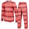 Concepts Sport Men's  Red Nc State Wolfpack Swivel Long Sleeve T-shirt And Pants Sleep Set In Red