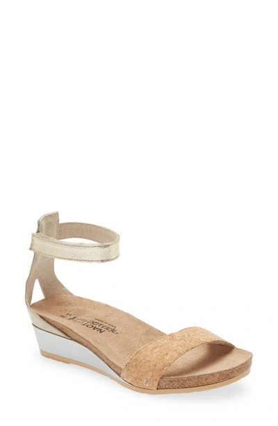 Naot 'pixie' Sandal In Cork/ Ivory/ Radiant Gold