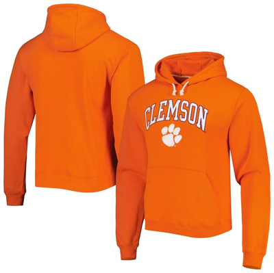 League Collegiate Wear Orange Clemson Tigers Arch Essential Fleece Pullover Hoodie