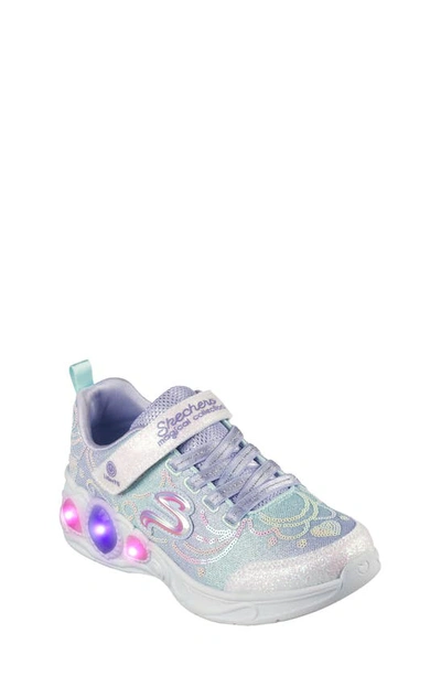 Skechers Kids' Princess Sequin Light-up Sneaker In Lavender/ Multi