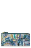 Brahmin Muse Melbourne Croc Embossed Leather Card Wallet In Elope