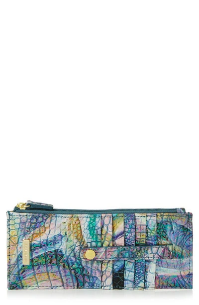 Brahmin Muse Melbourne Croc Embossed Leather Card Wallet In Elope