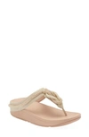 Fitflop Fino Crystal Flip Flop In Stone Beige