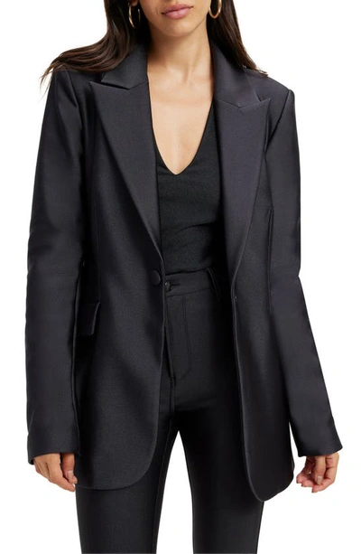 Good American High Shine Compression Sculpted Blazer In Black001