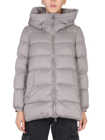 Add Long Quilted Down Jacket In White