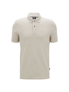 Hugo Boss Pallas Cotton Polo Shirt With Embroidered Logo In White