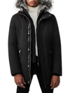 Mackage Men's Edward Silver Fox Fur-trimmed Down Coat In Black Silver