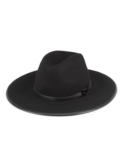 Valentino Garavani V Logo Signature Fedora Hat In Black