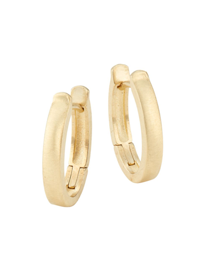 Lauren Rubinski Women's 14k Yellow Gold Oval Huggie Hoop Earrings