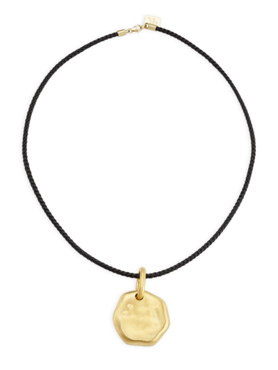 Lauren Rubinski Women's 14k Yellow Gold & Leather Pendant Necklace