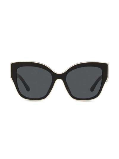 Tory Burch Women's 54mm Oversized Cat-eye Sunglasses In Black/gray