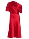 Amsale Women's Draped Satin One-shoulder Midi-dress