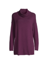 Eileen Fisher Missy Organic Cotton & Cashmere Turtleneck Sweater In Sweet Plum