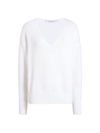 Another Tomorrow Women's Draped V-neck Sweater In Xs