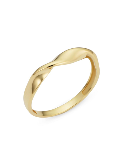 Oradina Women's 14k Yellow Solid Gold Easy Twist Ring In Yellow Gold