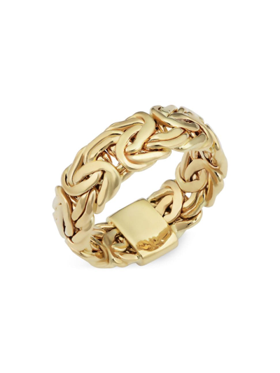 Oradina 14k Yellow Solid Gold Byzantine Band Ring In Yellow Gold