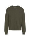 Frame Men's Duo Fold Crewneck Sweatshirt In Heather Olive Green