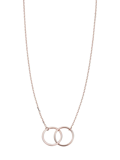 Oradina Women's 14k Rose Solid Gold Forever Linked Necklace In Rose Gold