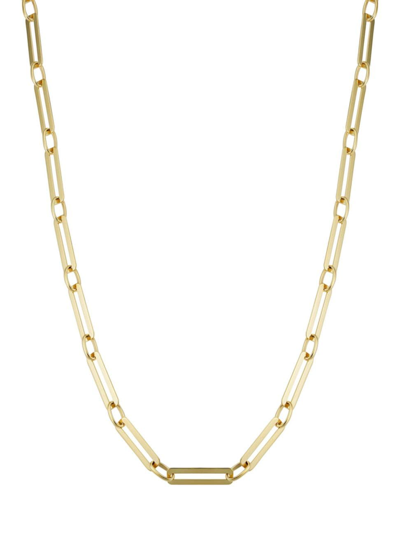 Oradina Women's 14k Yellow Solid Gold Venice Alternating Link Necklace In Yellow Gold