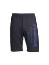 Alexander Mcqueen Graffiti-print Bermuda Shorts In Blue