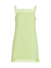 Jonathan Simkhai Women's Marlie Crochet-embellished Crepe Minidress In Lime