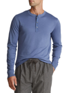 Ralph Lauren Purple Label Men's Knit Henley Long-sleeve Shirt In Niagara Blue
