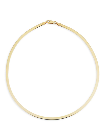 Oradina Women's 14k Yellow Solid Gold Park Avenue Bold Herringbone Choker In Yellow Gold