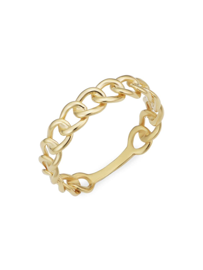 Oradina Women's 14k Yellow Solid Gold 1956 Curb Link Ring In Yellow Gold