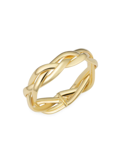 Oradina Women's 14k Yellow Solid Gold Amore Braided Ring In Yellow Gold