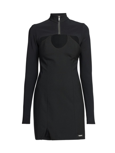 Coperni Hybrid Long Sleeved Mini Dress Dress In Nero