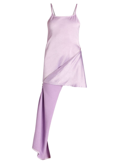Jw Anderson Draped Zip Camisole Mini Dress In Purple